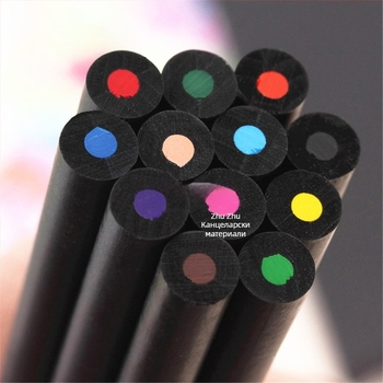 Комплект дървени моливи със деформирани меки моливи, карикатурни моливи, моливи с множество върха и моливи за строителни блокчета, блистерна опаковка за 12 кутии