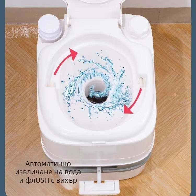 Портативна сгъваема тоалетна, 24 л капацитет, за употреба на открито, в RV и у дома