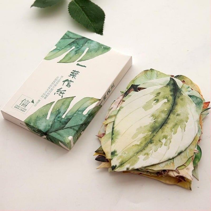Картки за писма с форма на лист - серия One-Leaf Letter Paper - стенен декор, празна задна страна, прост и модерен стил, подходящи като подарък за сватби и офис