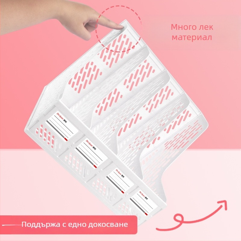 Intellectual Power държач за файлове, 4‑слоен настолен пластмасов организатор, модел 888
