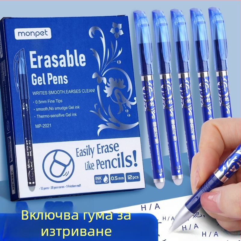 Комплект термоизтриващи писалки в кутия с мотив порцелан, марка Cute pai, корпус пластмасов, изтриваеми.