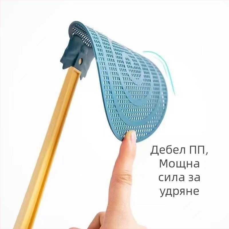 Домашна мухобойка с удължена пластмасова дръжка, удебелен лолипоп стил за мухите, комари и хлебарки; Материал: пластмаса; Персонализация: да; Нетоксично; Без аромат
