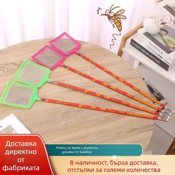 Мухобойка с бамбук и железна мрежа; китайски стил; без токсични вещества