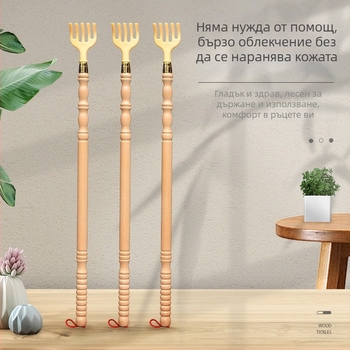 Разчесвач за гърба – ръчен дървен модел (Функция: разресване на гърба; Материал: дърво/бамбук)