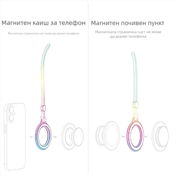 KILO MILO MagSafe магнитна стойка и пръстен за закачване на чанта, прозрачен дизайн, пластмасов материал, общ стил