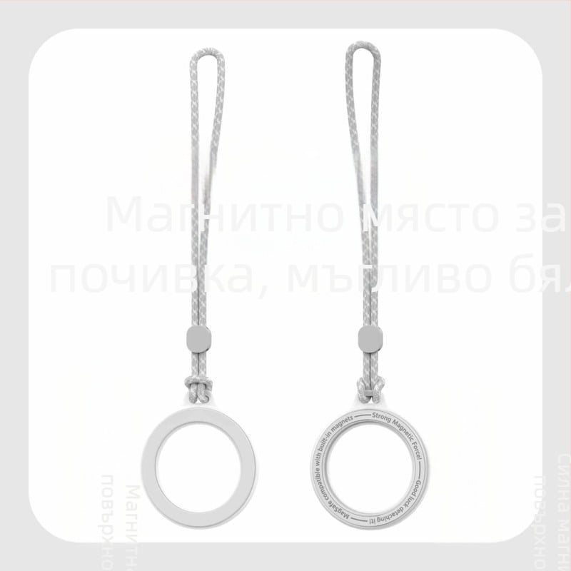 KILO MILO MagSafe магнитна стойка и пръстен за закачване на чанта, прозрачен дизайн, пластмасов материал, общ стил