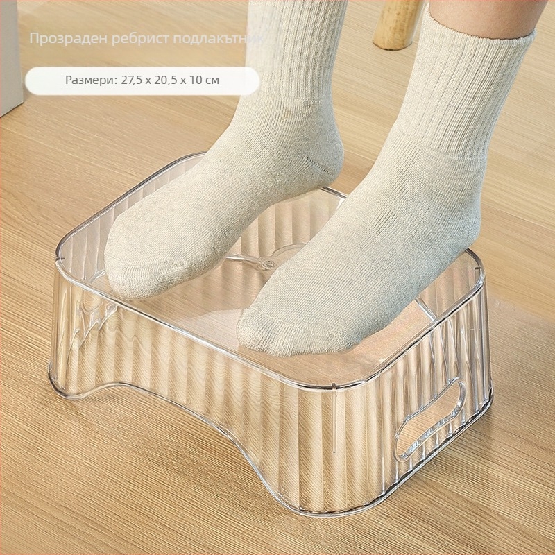 Офисен пластмасов правоъгълен табурет за обувки, мултифункционална опора за крака под бюрото