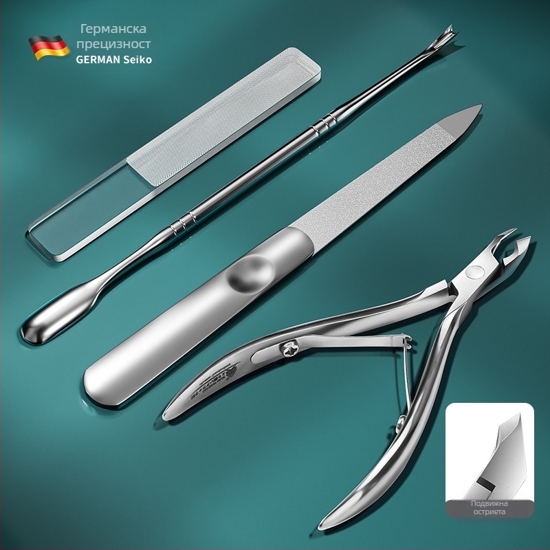 Двоен нокторез от неръждаема стомана за кожички и мъртва кожа — преносим домашен комплект за маникюр