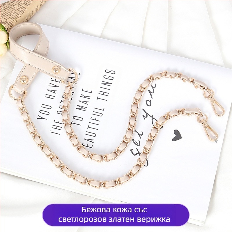 Чанта през рамо с PU кожа и метална верига — за малка чантичка crossbody, Пролет 2024, Функция: Други