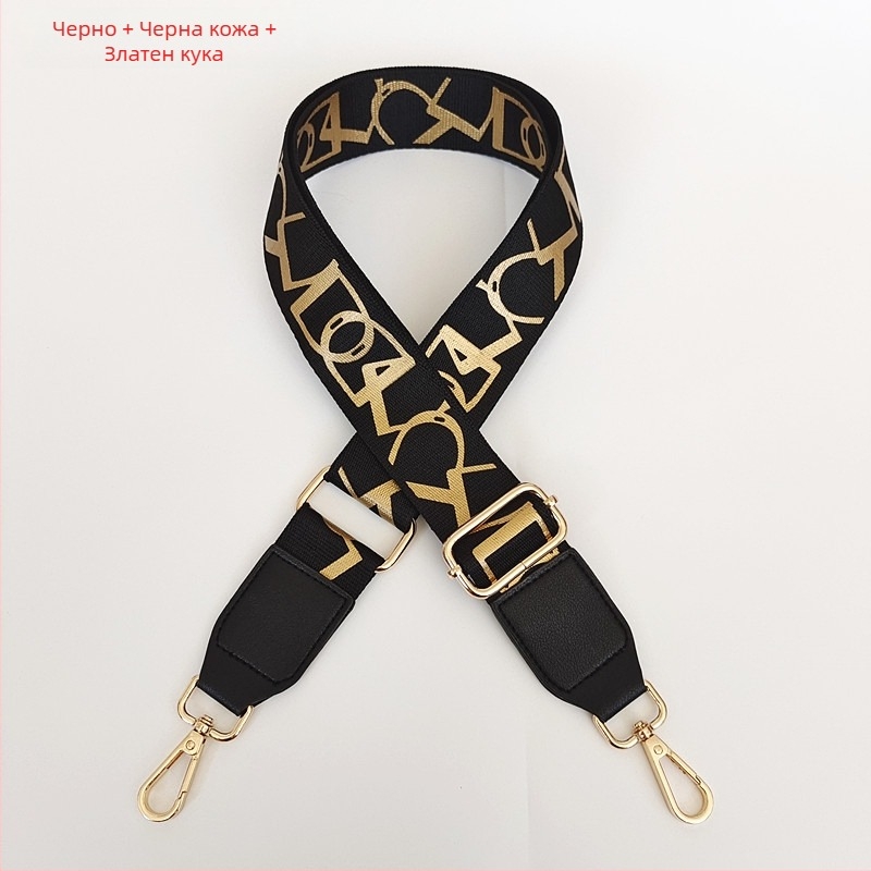 Презрамка за чанта с принт на райета, регулируема за рамо/кръстосано носене — полиестер, марка Langrong, лято 2024, намалява натоварването, устойчивост на износване