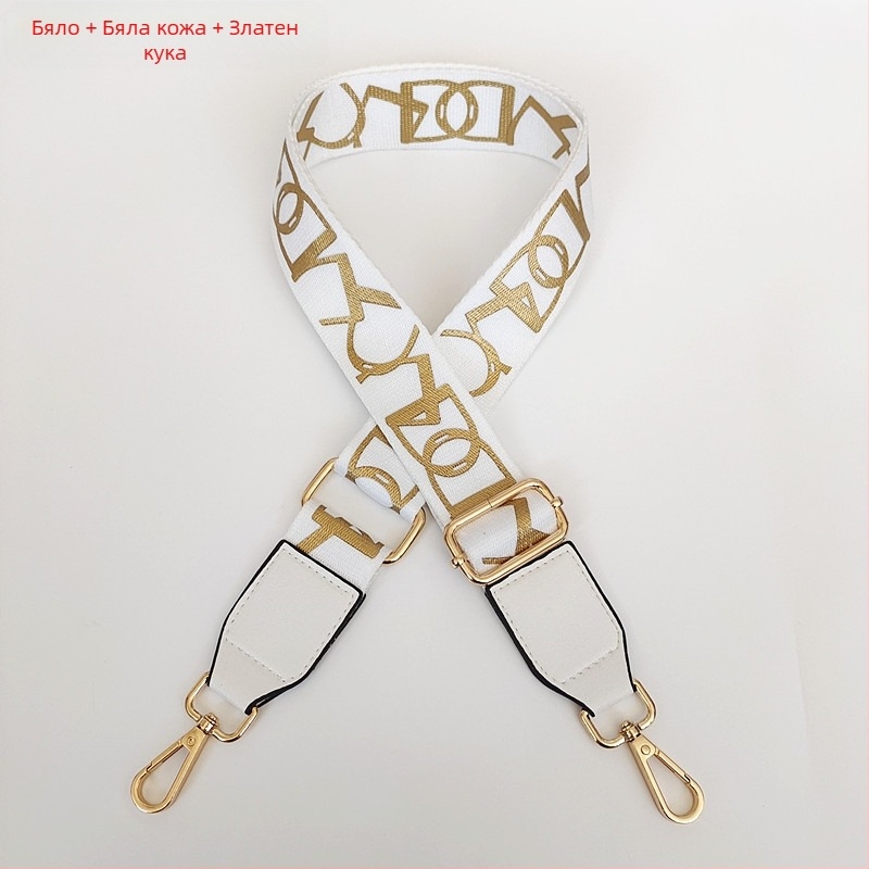 Презрамка за чанта с принт на райета, регулируема за рамо/кръстосано носене — полиестер, марка Langrong, лято 2024, намалява натоварването, устойчивост на износване