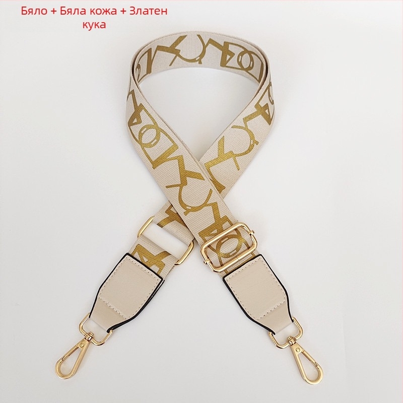 Презрамка за чанта с принт на райета, регулируема за рамо/кръстосано носене — полиестер, марка Langrong, лято 2024, намалява натоварването, устойчивост на износване