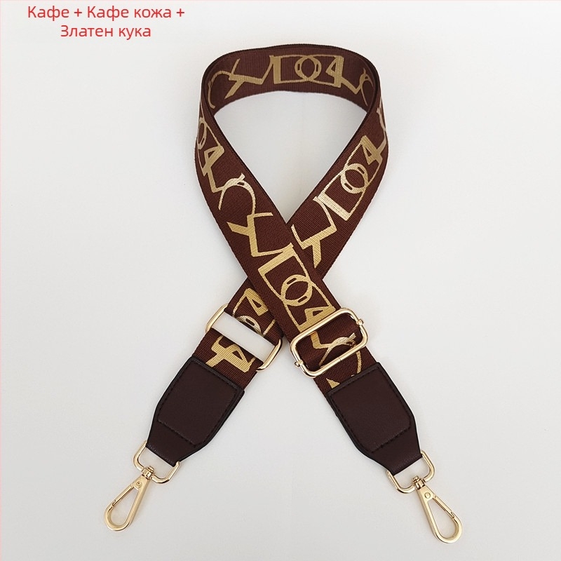 Презрамка за чанта с принт на райета, регулируема за рамо/кръстосано носене — полиестер, марка Langrong, лято 2024, намалява натоварването, устойчивост на износване