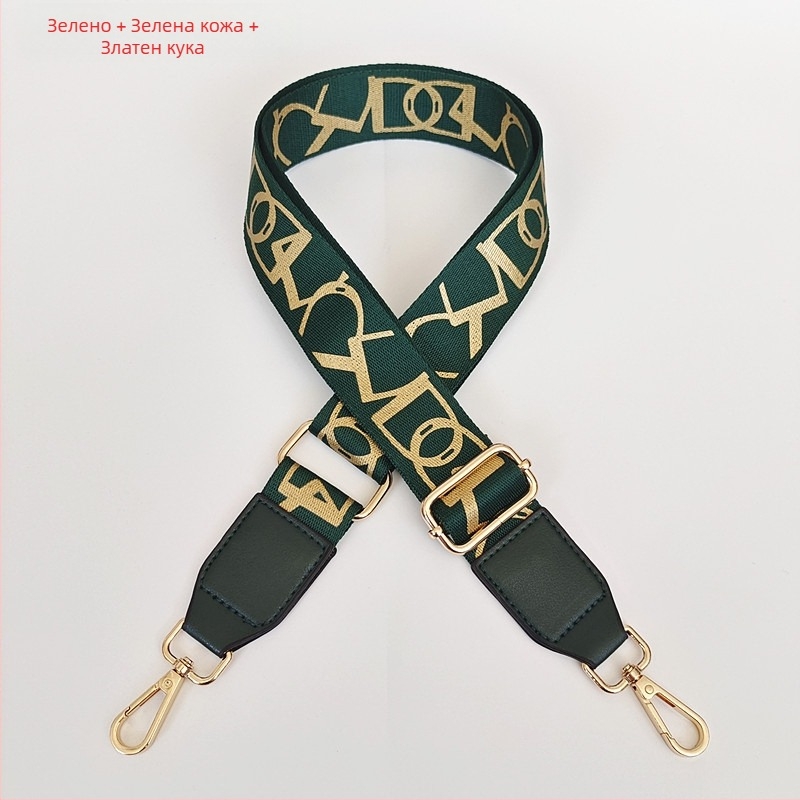 Презрамка за чанта с принт на райета, регулируема за рамо/кръстосано носене — полиестер, марка Langrong, лято 2024, намалява натоварването, устойчивост на износване