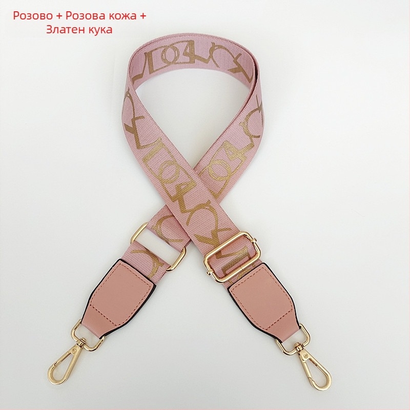 Презрамка за чанта с принт на райета, регулируема за рамо/кръстосано носене — полиестер, марка Langrong, лято 2024, намалява натоварването, устойчивост на износване