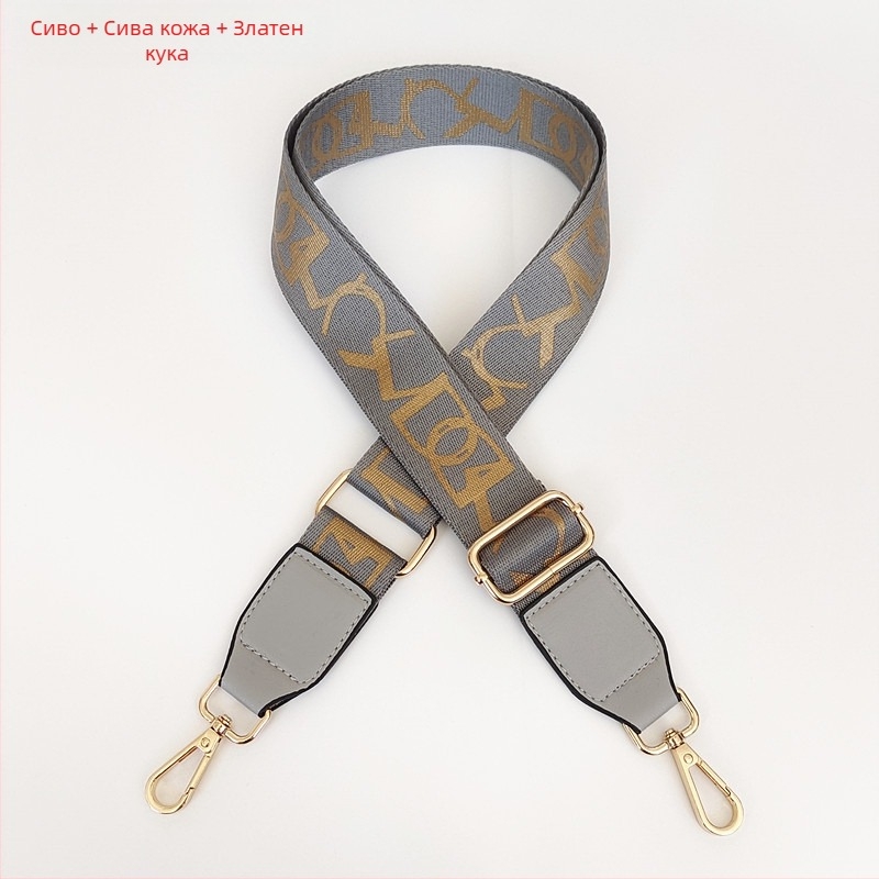 Презрамка за чанта с принт на райета, регулируема за рамо/кръстосано носене — полиестер, марка Langrong, лято 2024, намалява натоварването, устойчивост на износване