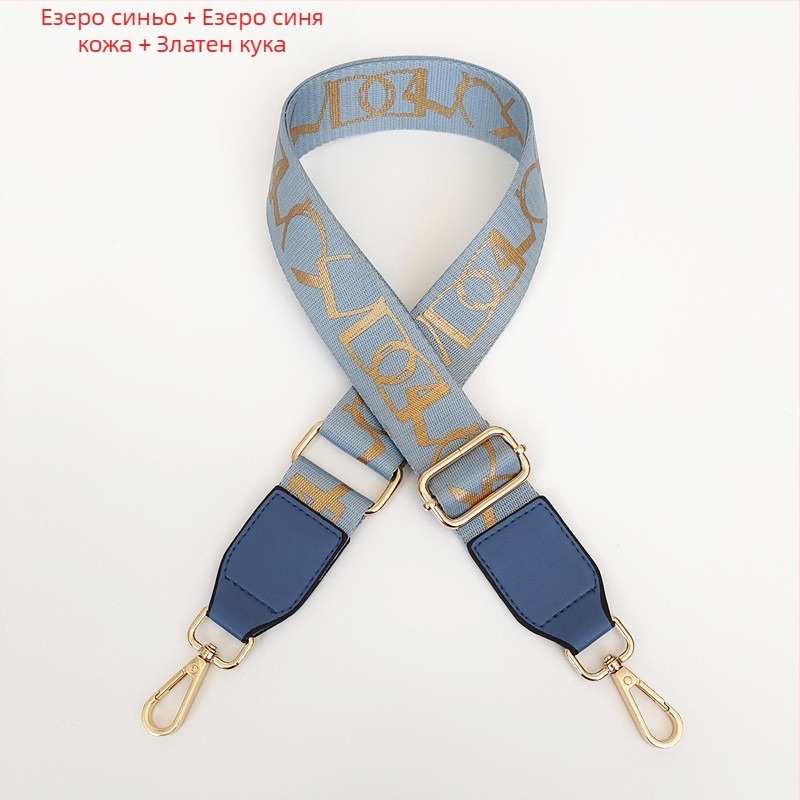 Презрамка за чанта с принт на райета, регулируема за рамо/кръстосано носене — полиестер, марка Langrong, лято 2024, намалява натоварването, устойчивост на износване