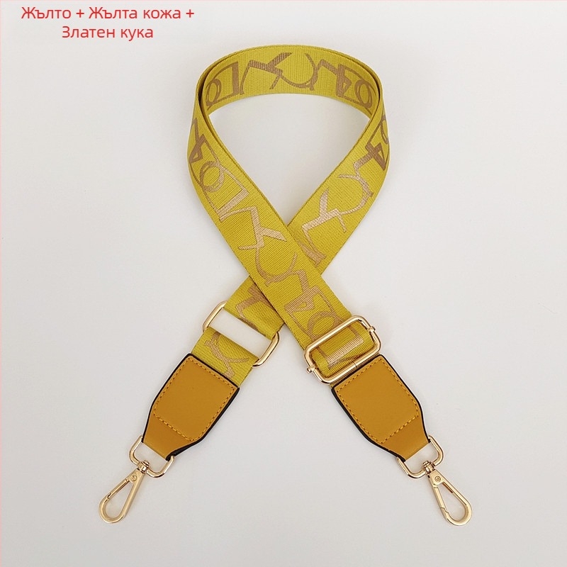 Презрамка за чанта с принт на райета, регулируема за рамо/кръстосано носене — полиестер, марка Langrong, лято 2024, намалява натоварването, устойчивост на износване