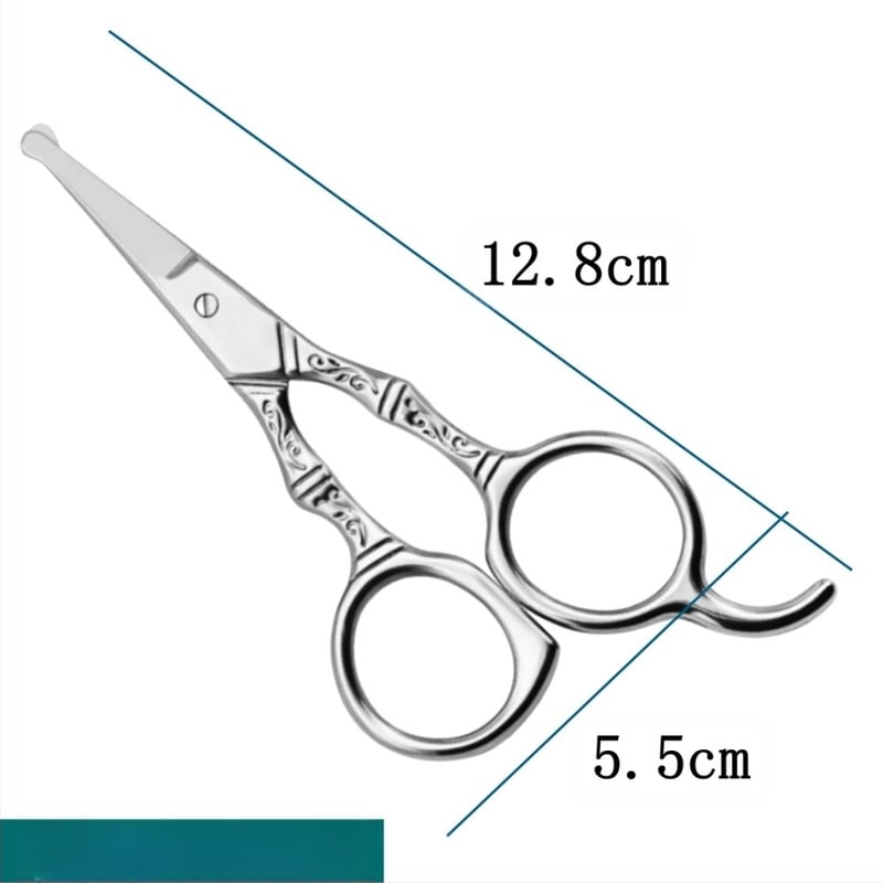 Стоманени ножици за грижа за лицето – компактни ножици за подстригване на вежди, носни косми и брада; портативни, домашна употреба
