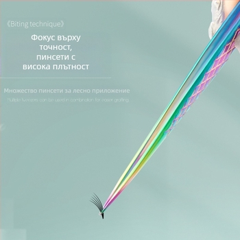 Професионални пинсети за мигли – висока прецизност, комплект за поставяне, стоманени с диамантен модел, марка Yihong