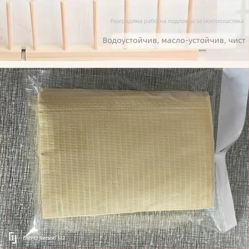 Еднократна настолна подложка за маникюр - хартия, 47 г, правоъгълна, персонализиран модел, печатано лого