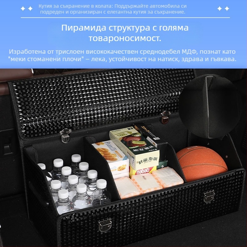 Кутия за багажника на автомобила – кожена, сгъваема, водоустойчива, персонализируема