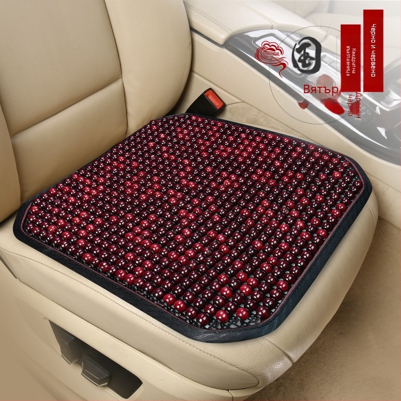 Седалкова подложка за автомобил с дървени мъниста и дишащ пълнител, лятна употреба, универсална съвместимост, персонализирана обработка
