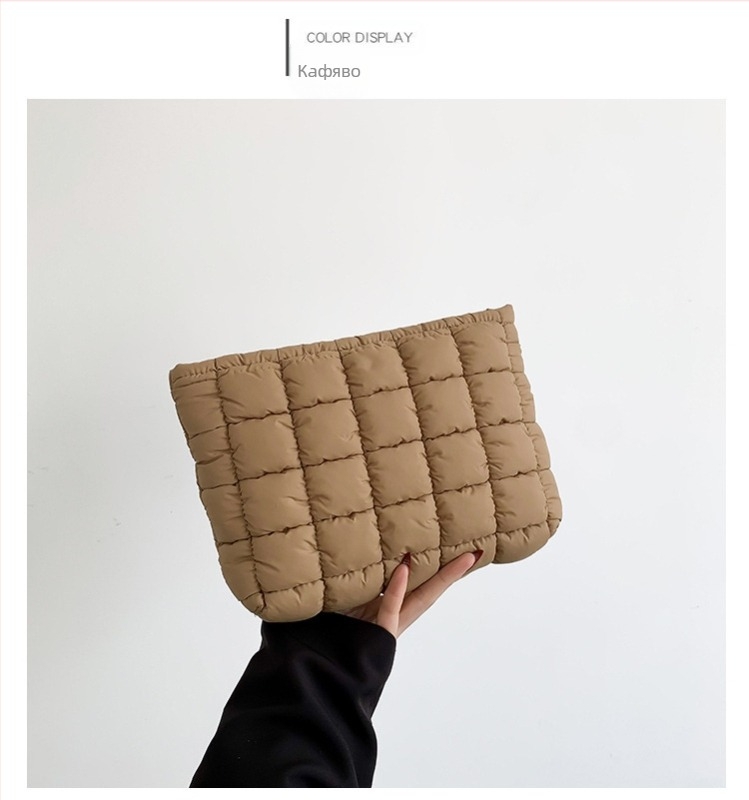 Дамска чанта тип плик, памук, урбан стил, хоризонтална квадратна форма, цип за затваряне