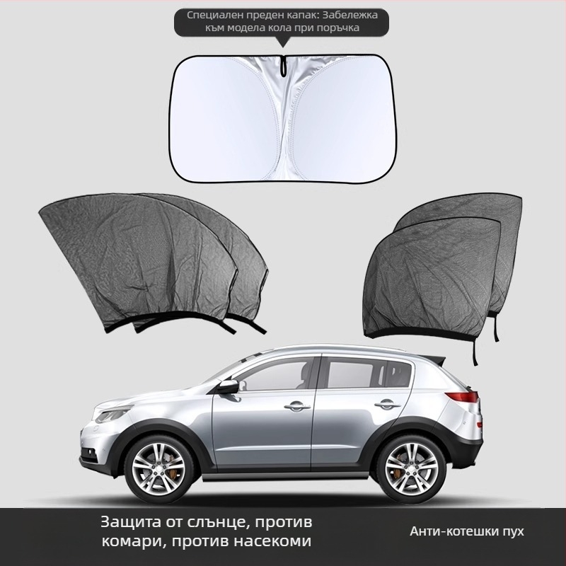 Автомобилна мрежа против комари за прозорец – материал: мрежа; предназначение: за автомобилни прозорци; марка: Baby Elephant