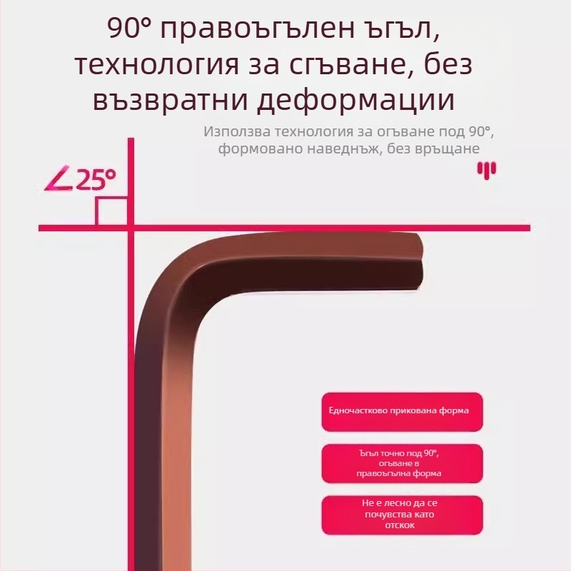 Комплект вътрешни шестостенни ключове – високовъглеродна стомана, висока твърдост, Cool Work