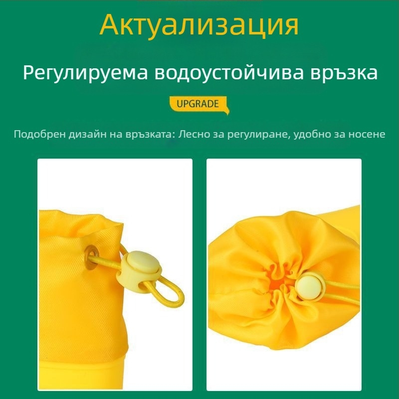 Детски ботуши за дъжд, PVC горна част, карикатурен дизайн, унисекс, нисък ток, средна височина ботуша