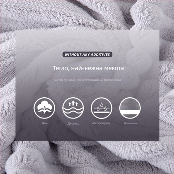 Corner Rabbit дамска шапка за коса от коралов флис, абсорбиращ турбан за сушене на коса, 21 прежда, тегло 80–99 г, пришиване