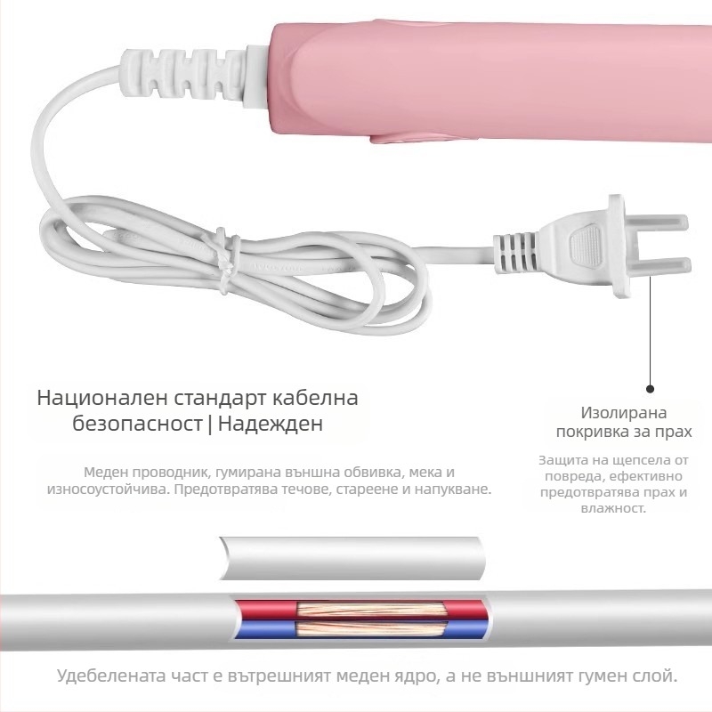 Уред за къдрици и изглаждане на коса – двуфункционален, регулируема температура, 20W, 220V, екологично чиста сплав, стилизиране под 1 минута