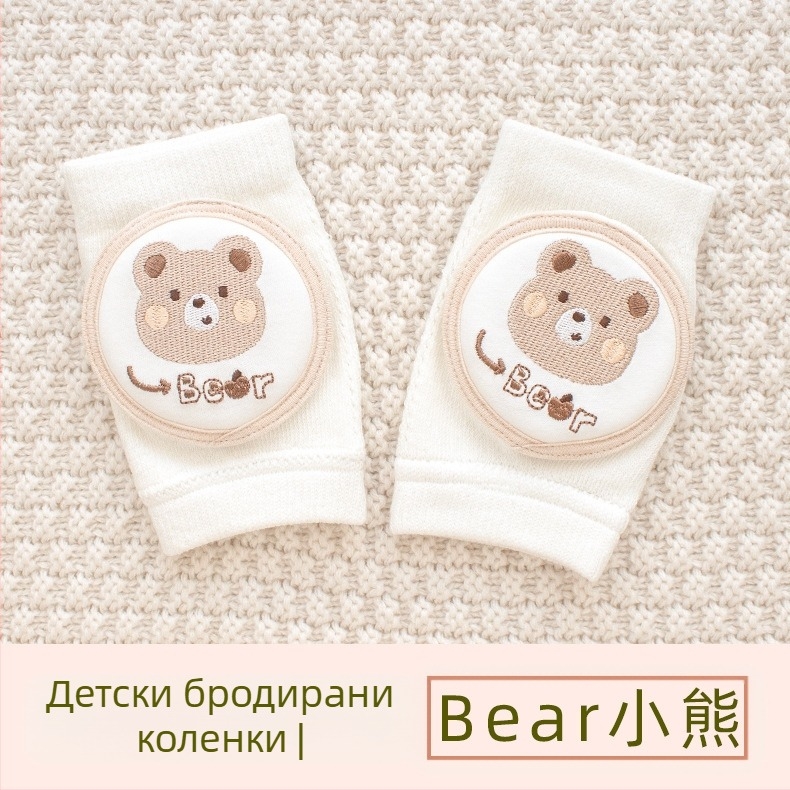 Детски наколенки за защита със дишаща мрежа, бродерия и еластичен памук, за прохождане и игра на открито (1–3 г)