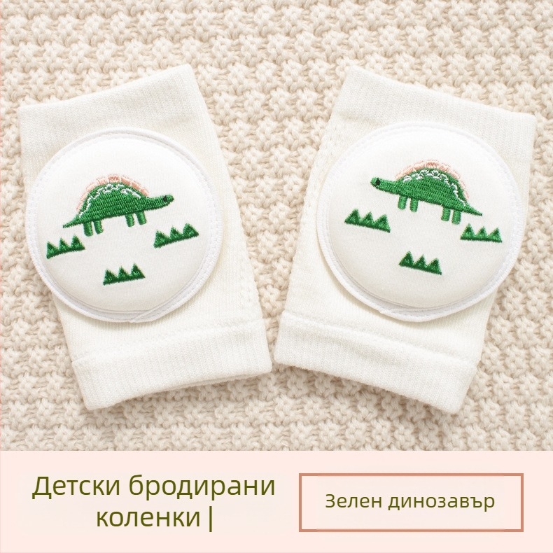 Детски наколенки за защита със дишаща мрежа, бродерия и еластичен памук, за прохождане и игра на открито (1–3 г)