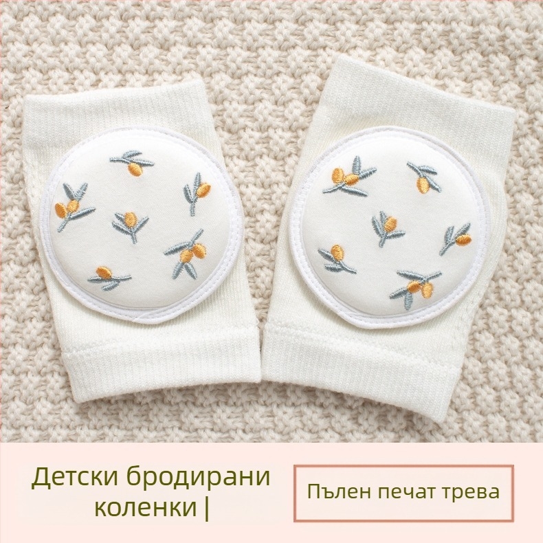 Детски наколенки за защита със дишаща мрежа, бродерия и еластичен памук, за прохождане и игра на открито (1–3 г)