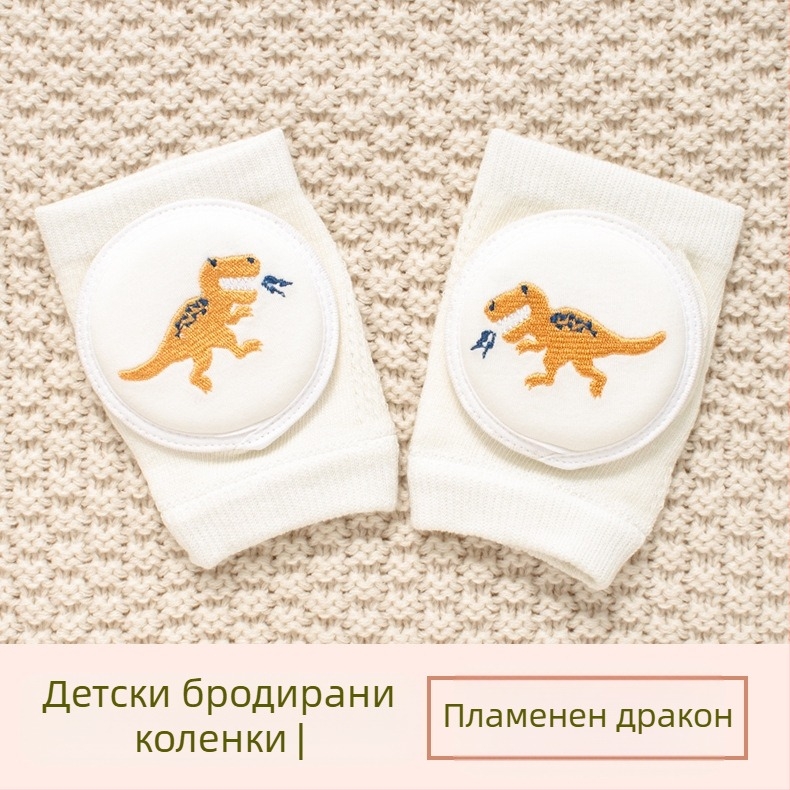 Детски наколенки за защита със дишаща мрежа, бродерия и еластичен памук, за прохождане и игра на открито (1–3 г)