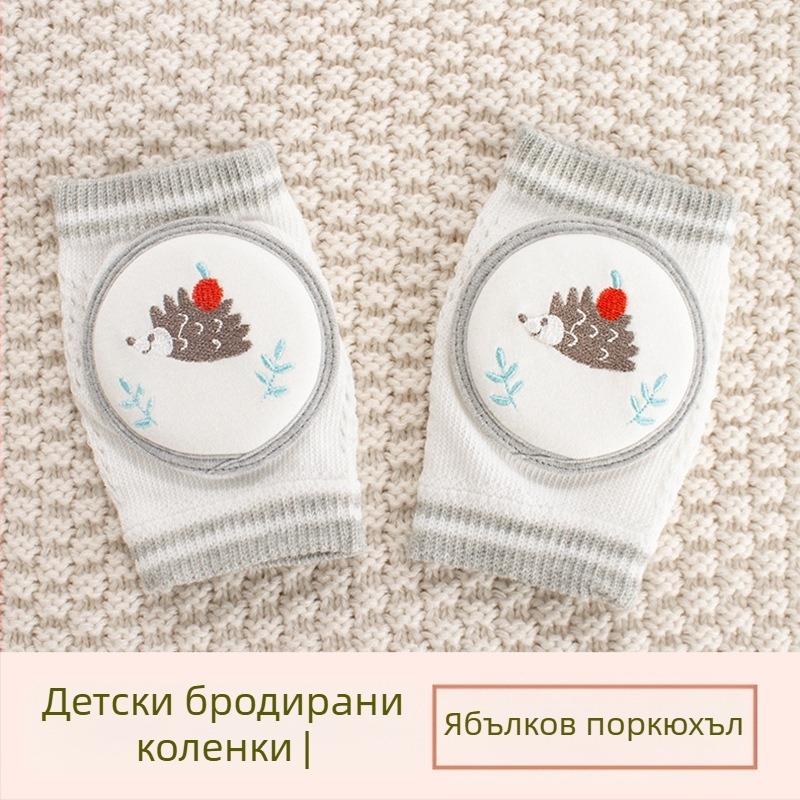 Детски наколенки за защита със дишаща мрежа, бродерия и еластичен памук, за прохождане и игра на открито (1–3 г)