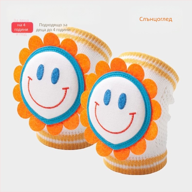 Детски наколенник с дишаща мрежа, защита срещу падане, четирислоен подсилен спонж