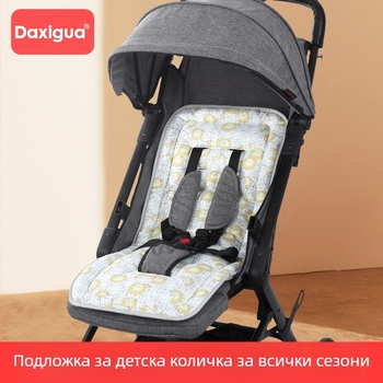 Подложка за седалката на бебешка количка, удебелена и амортизираща, корейски стил, полиестерно-памучна смес, за всички сезони, подходяща за количка, стол за хранене и люлка