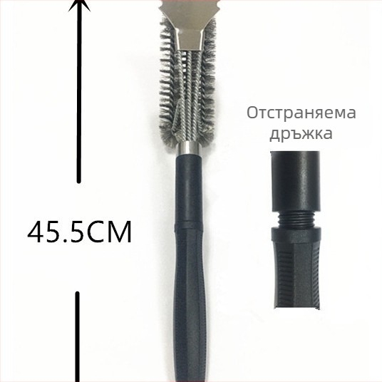 Барбекю четка Jin Hengtai, с 3 сменяеми пружини, четина от 201 неръждаема стомана, PP дръжка