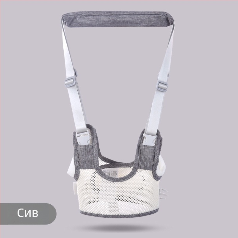 Бебешки колан за прохождане - дишаща полиестерна лента за подпомагане на прохождането, талия поддръжка и защита от падане, подходящ за 7–36 месеца