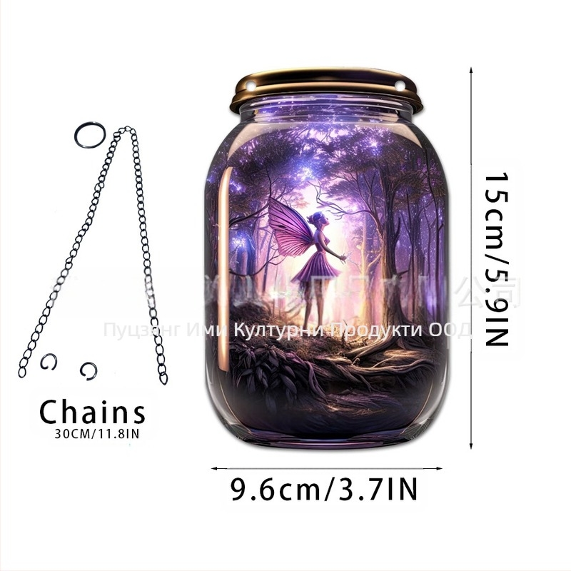 Акрилна висулка с мотив фея-елф за домашен декор; стенна висулка-слънчев ловец; персонализиране с лого; печат на повърхността