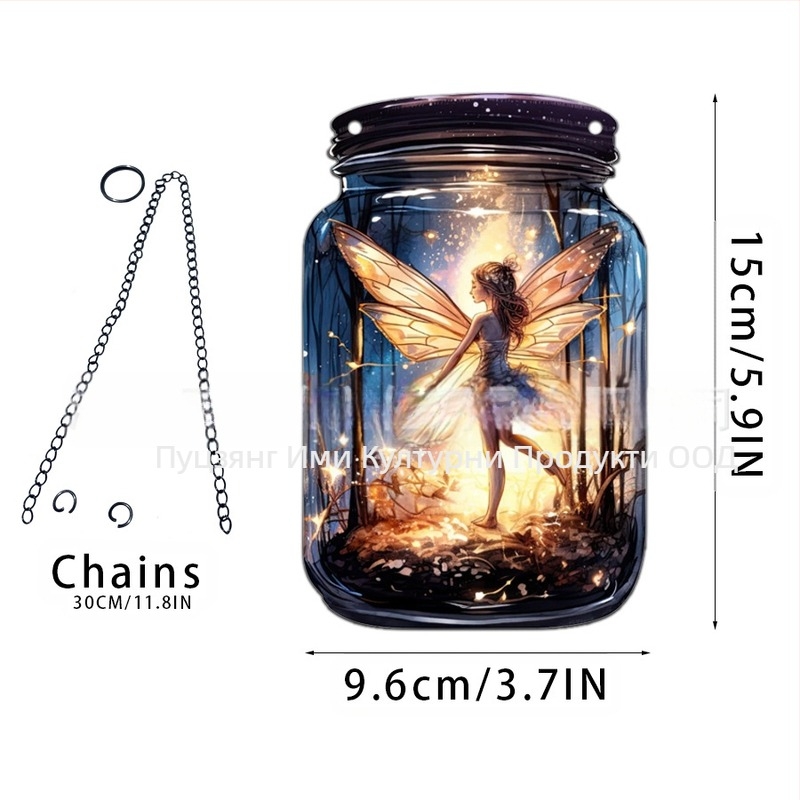 Акрилна висулка с мотив фея-елф за домашен декор; стенна висулка-слънчев ловец; персонализиране с лого; печат на повърхността