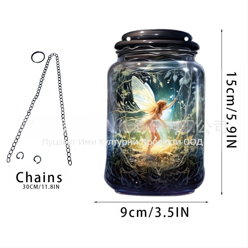 Акрилна висулка с мотив фея-елф за домашен декор; стенна висулка-слънчев ловец; персонализиране с лого; печат на повърхността