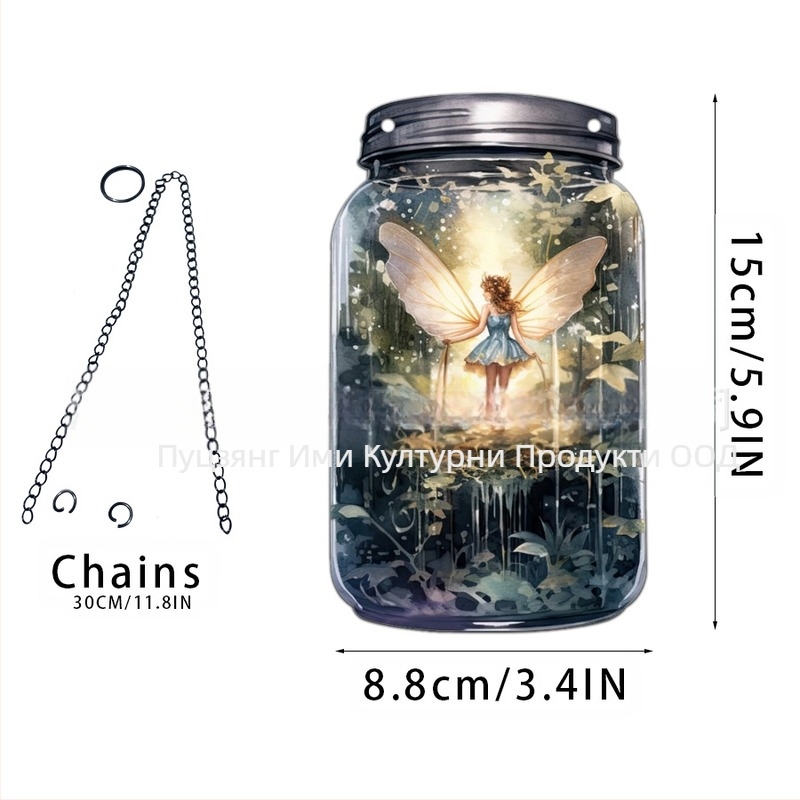 Акрилна висулка с мотив фея-елф за домашен декор; стенна висулка-слънчев ловец; персонализиране с лого; печат на повърхността