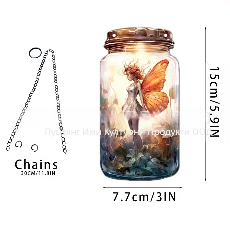 Акрилна висулка с мотив фея-елф за домашен декор; стенна висулка-слънчев ловец; персонализиране с лого; печат на повърхността