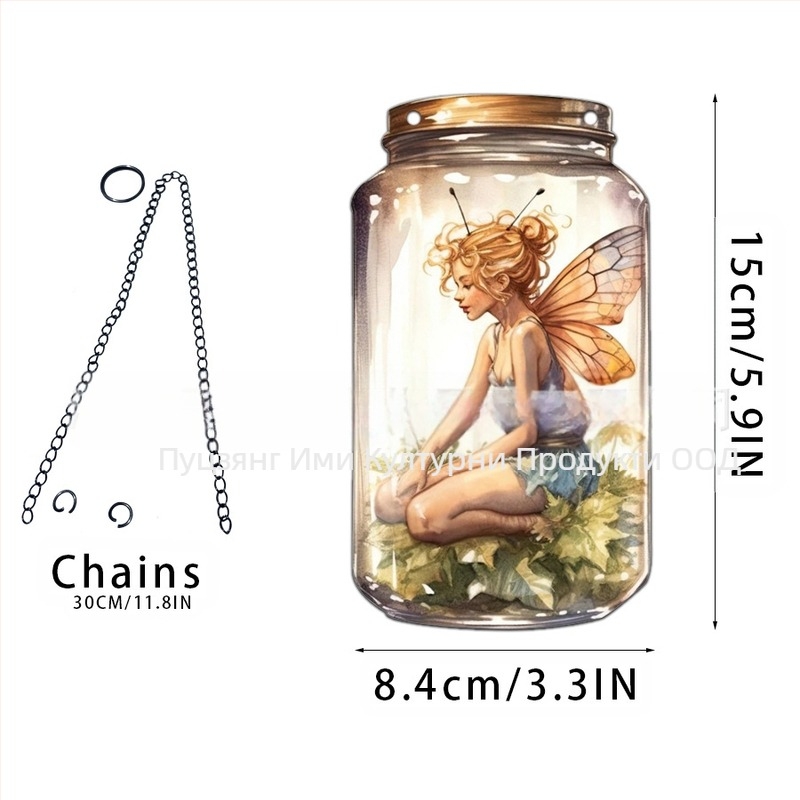 Акрилна висулка с мотив фея-елф за домашен декор; стенна висулка-слънчев ловец; персонализиране с лого; печат на повърхността