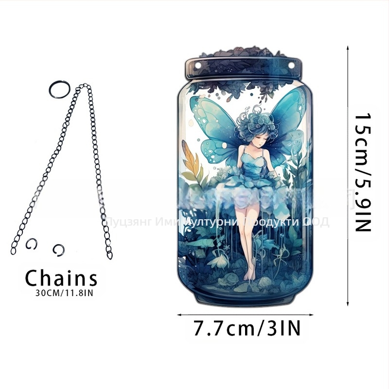 Акрилна висулка с мотив фея-елф за домашен декор; стенна висулка-слънчев ловец; персонализиране с лого; печат на повърхността