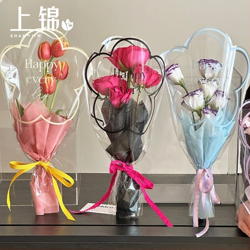 Торба за цветя за опаковане, прозрачен OPP материал, дизайн с няколко торби, марка Shangjin